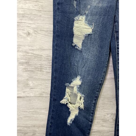 Judy Blue Jeans 26 Womens High Waist Boyfriend Distressed Blue Stretch Denim - Picture 3 of 15